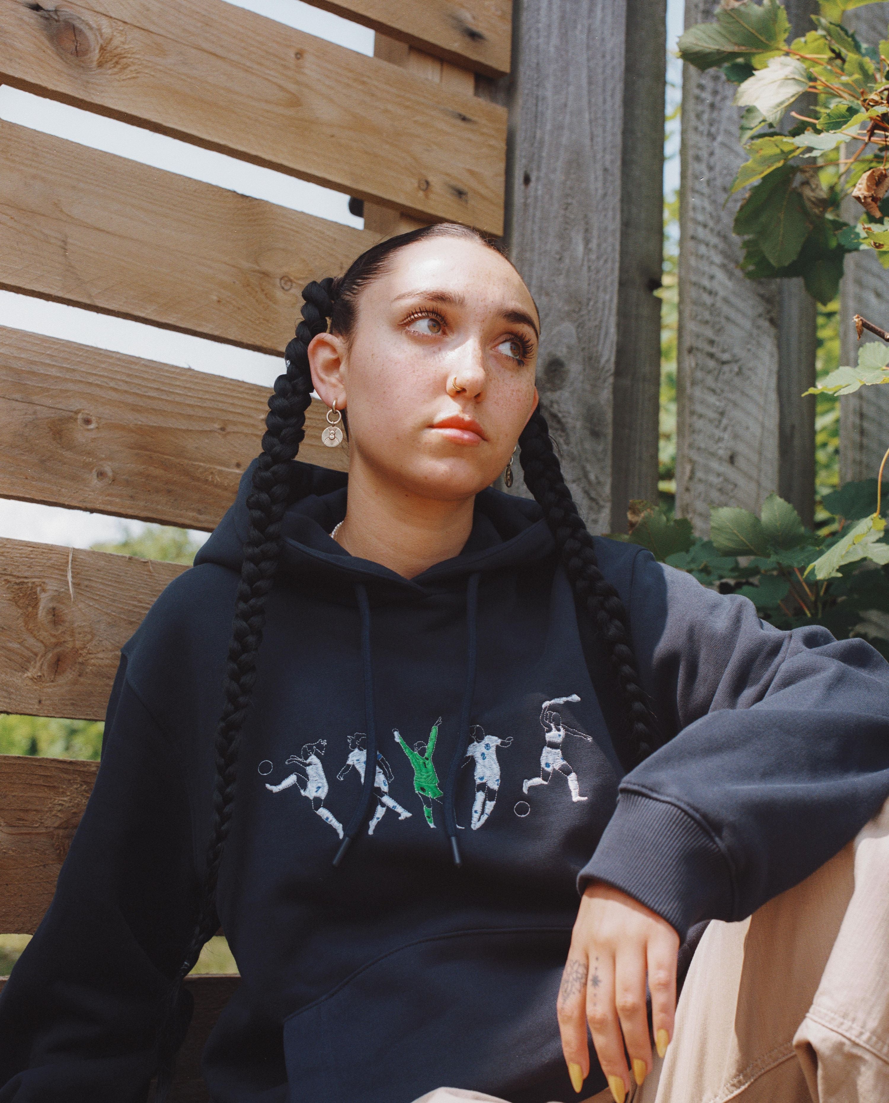 AOF x Euros 22 Embroidered Icons | Navy Hoodie | Art of Football