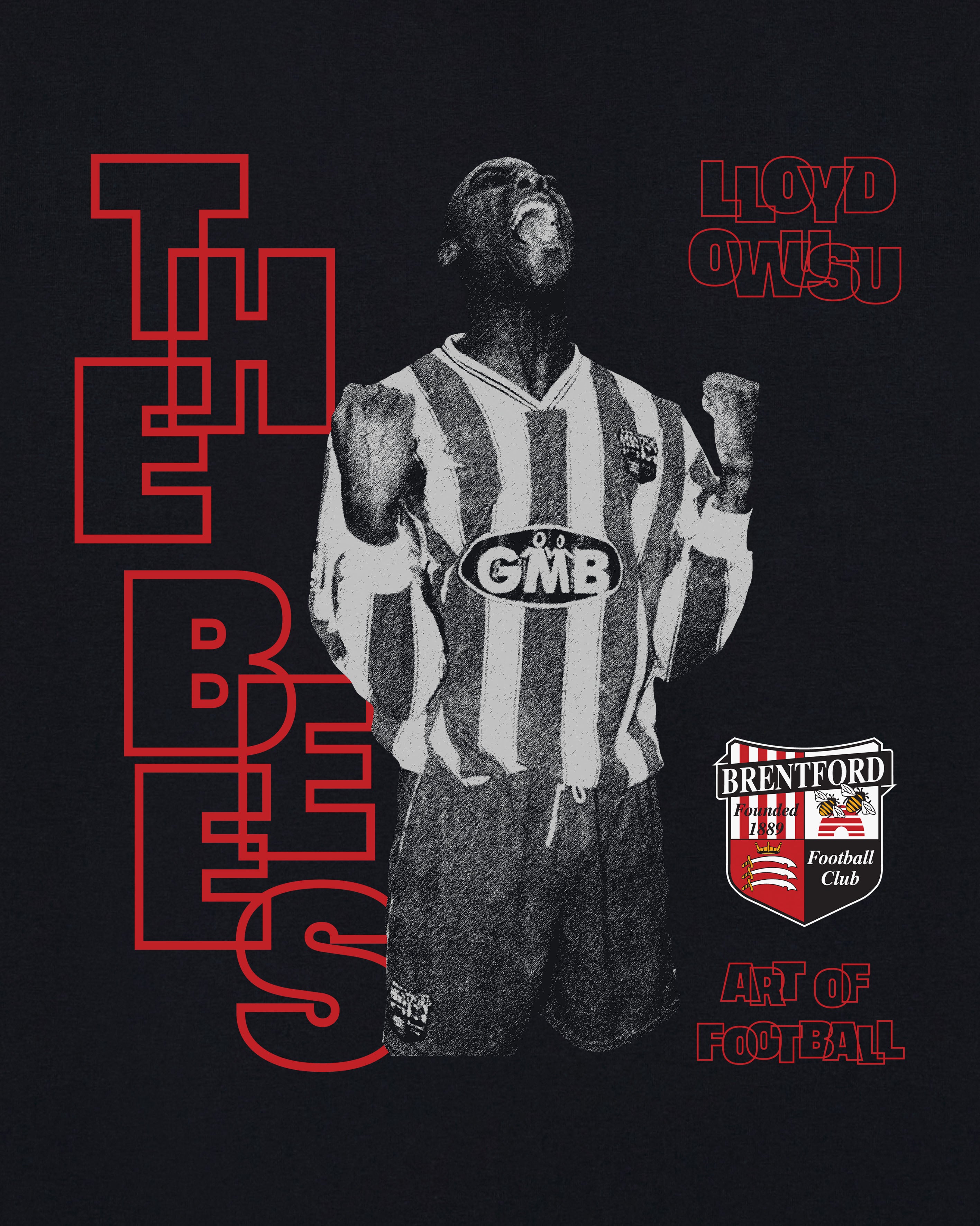 ART OF Football x Brentford Owusu Tee | AOF Black Graphic T-shirt