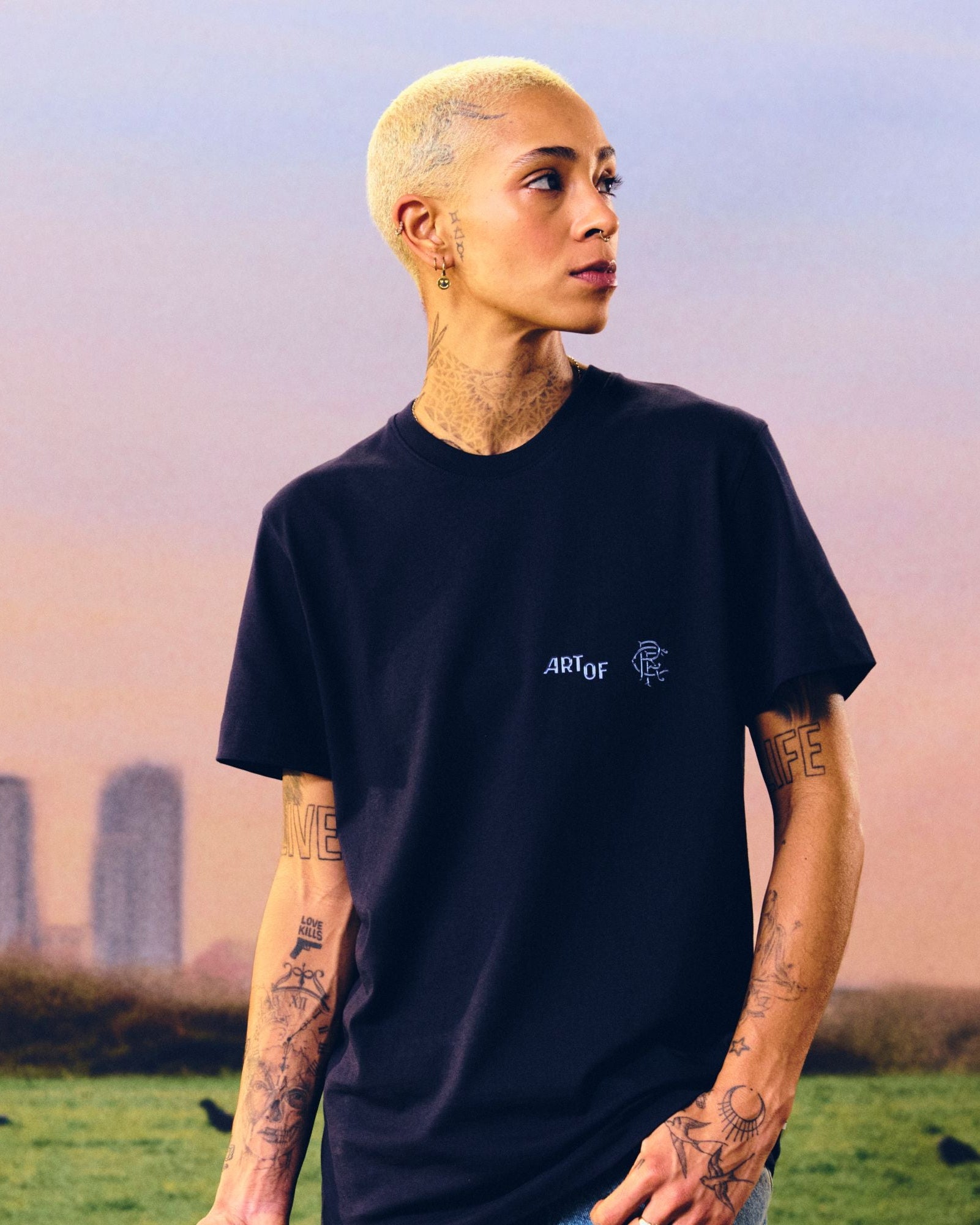 ART OF x Rangers 00s Graphic Tee | RFC Navy Printed Football T-shirt