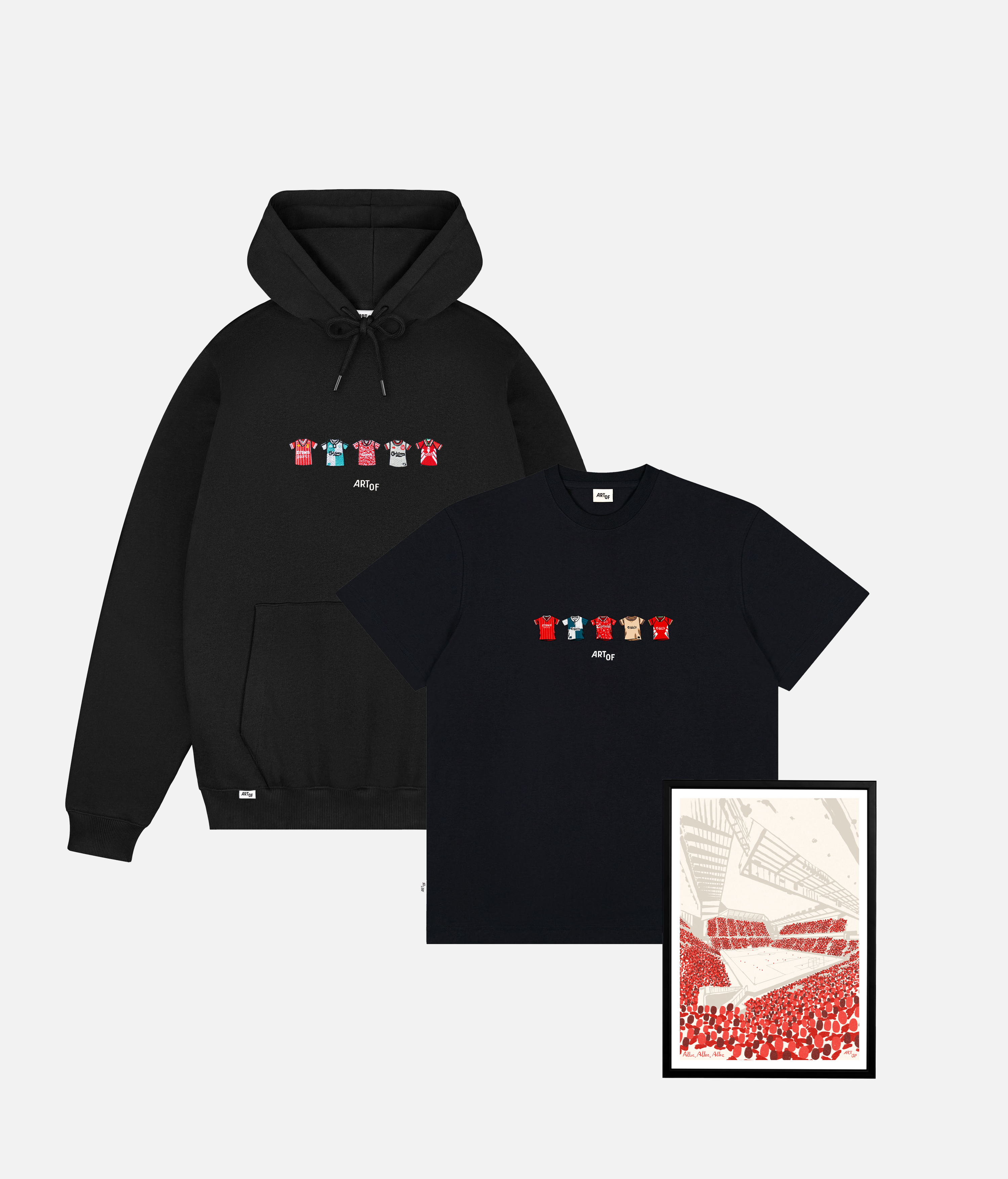 ART OF LFC Classics Bundle | Liverpool Football Hoodie T-shirt & Print