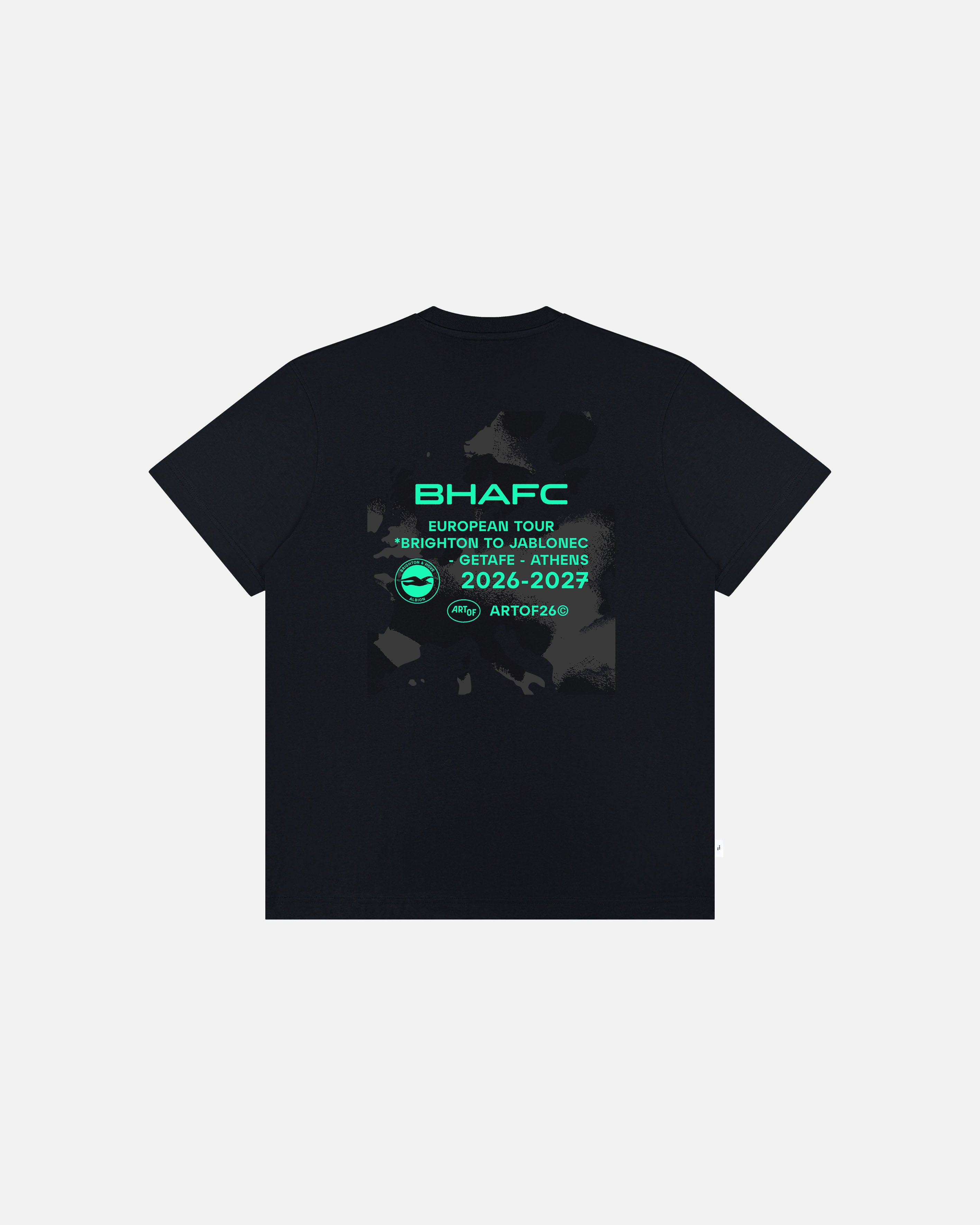 ART OF Brighton 26/27 European Tour Tee | BHAFC Black Football T-shirt