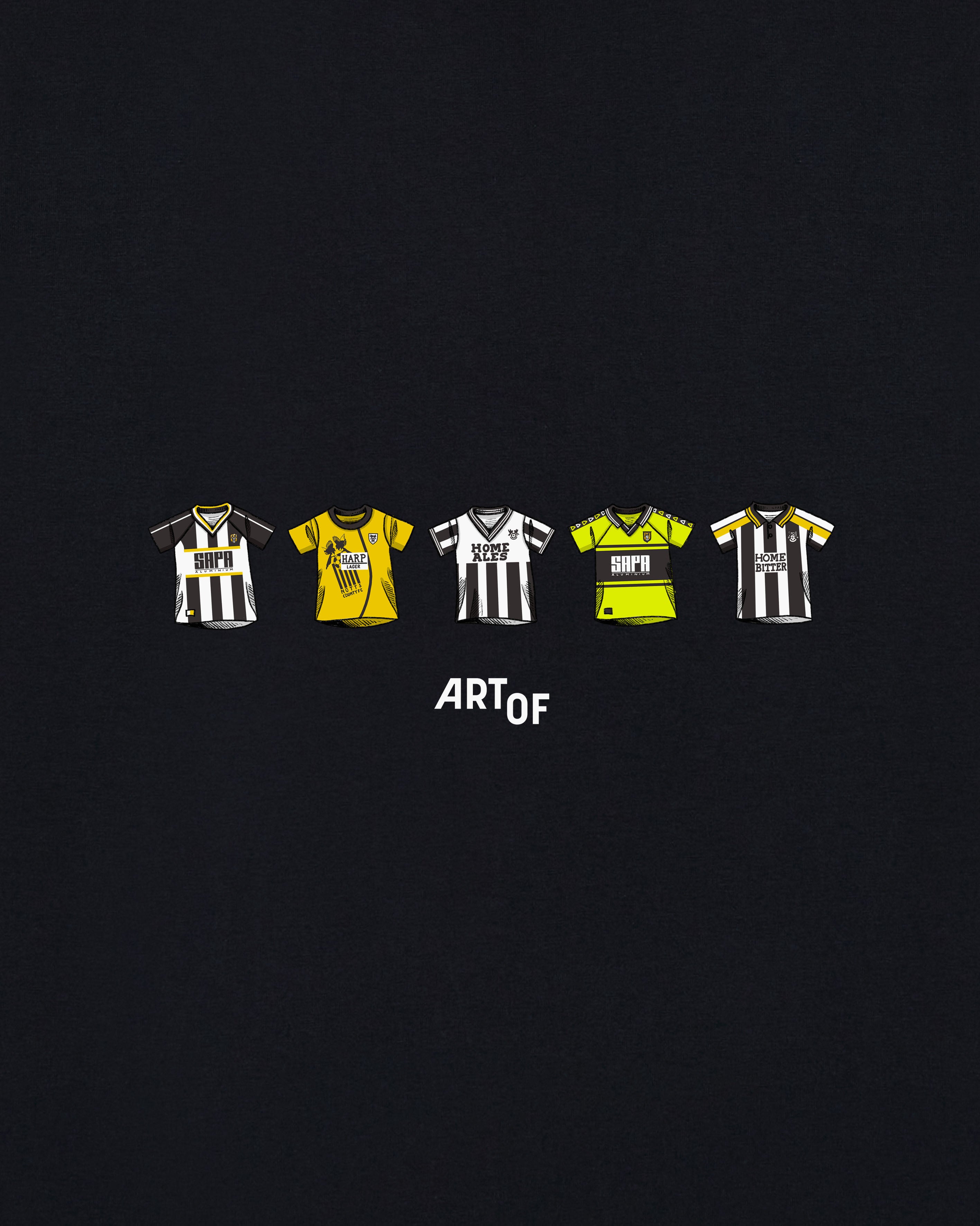 ART OF Notts County Printed Classics Tee | Black Football T-shirt