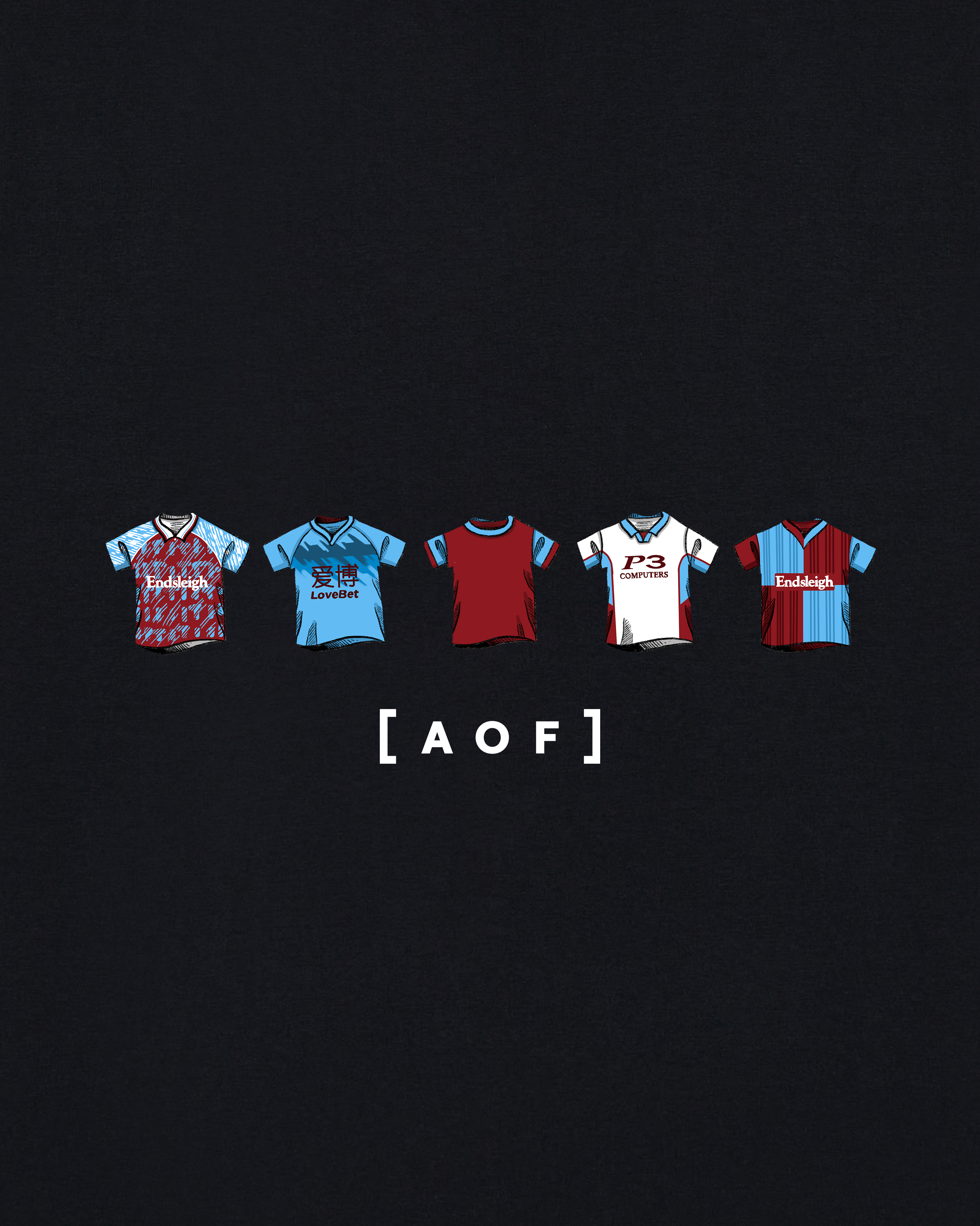 AOF Burnley Printed Classics Tee | Black & White Graphic T-shirt