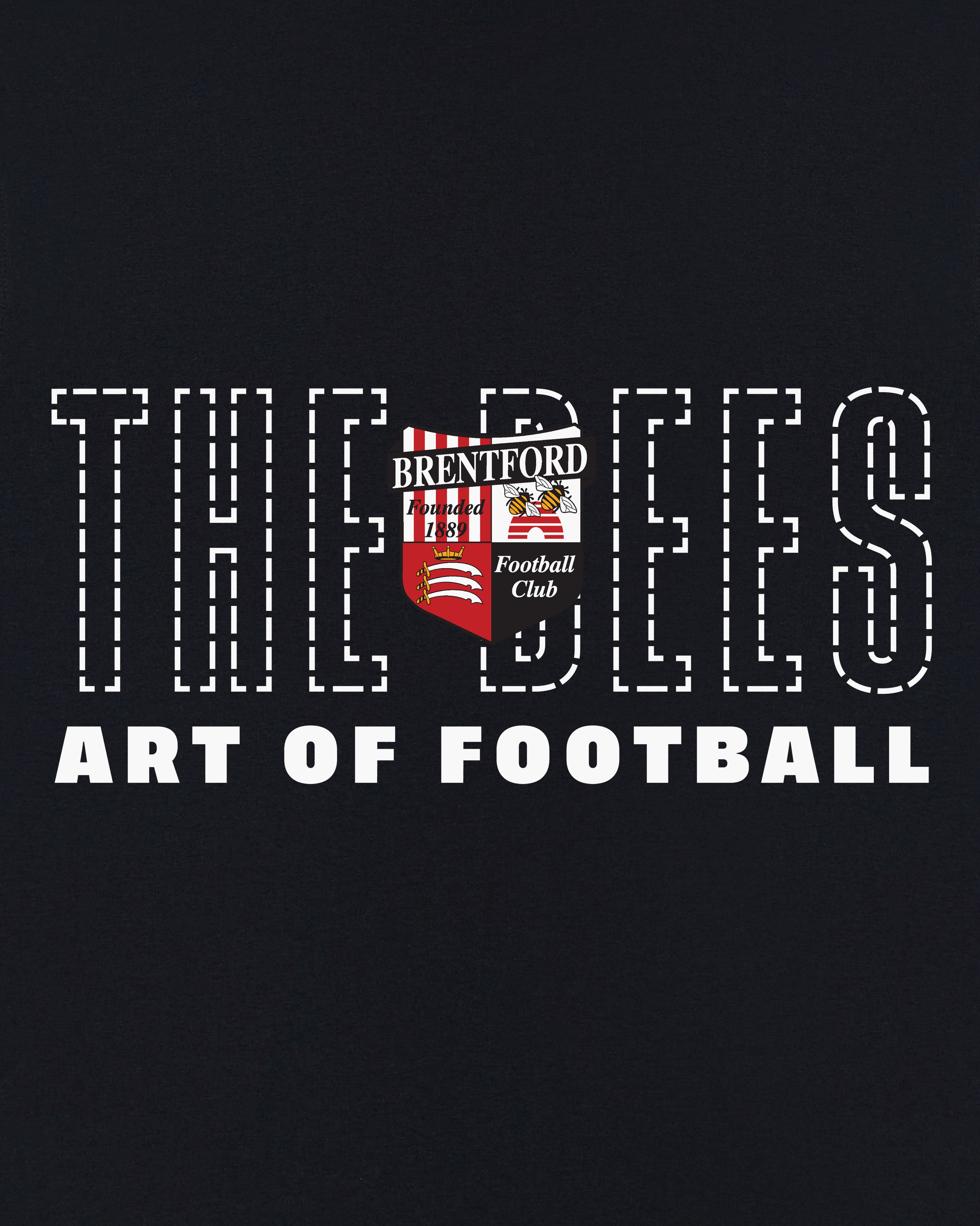 AOF Brentford 90s Black Tee | Black Graphic T-shirt | Art of Football