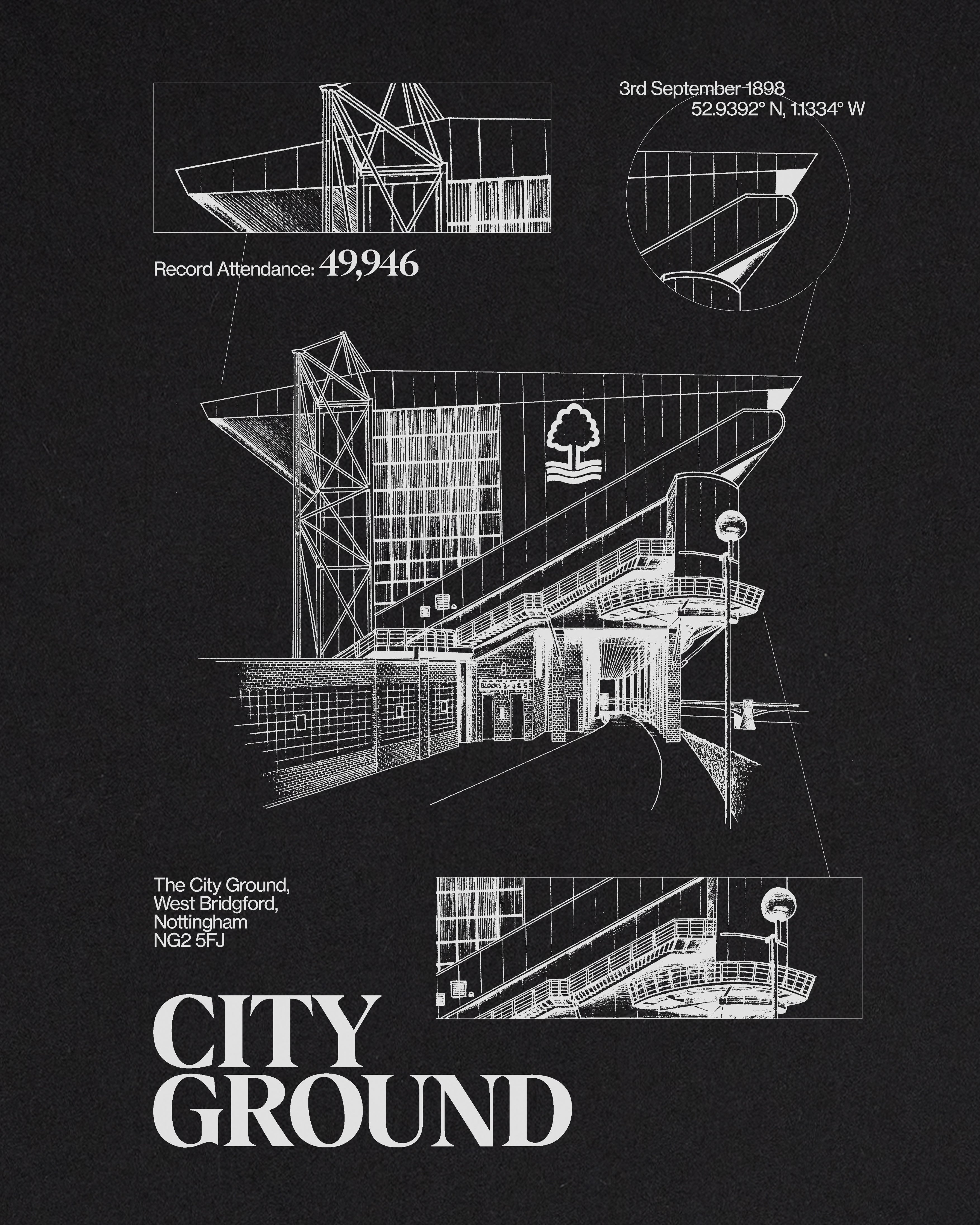 City Ground Blueprint - Tee or Sweat