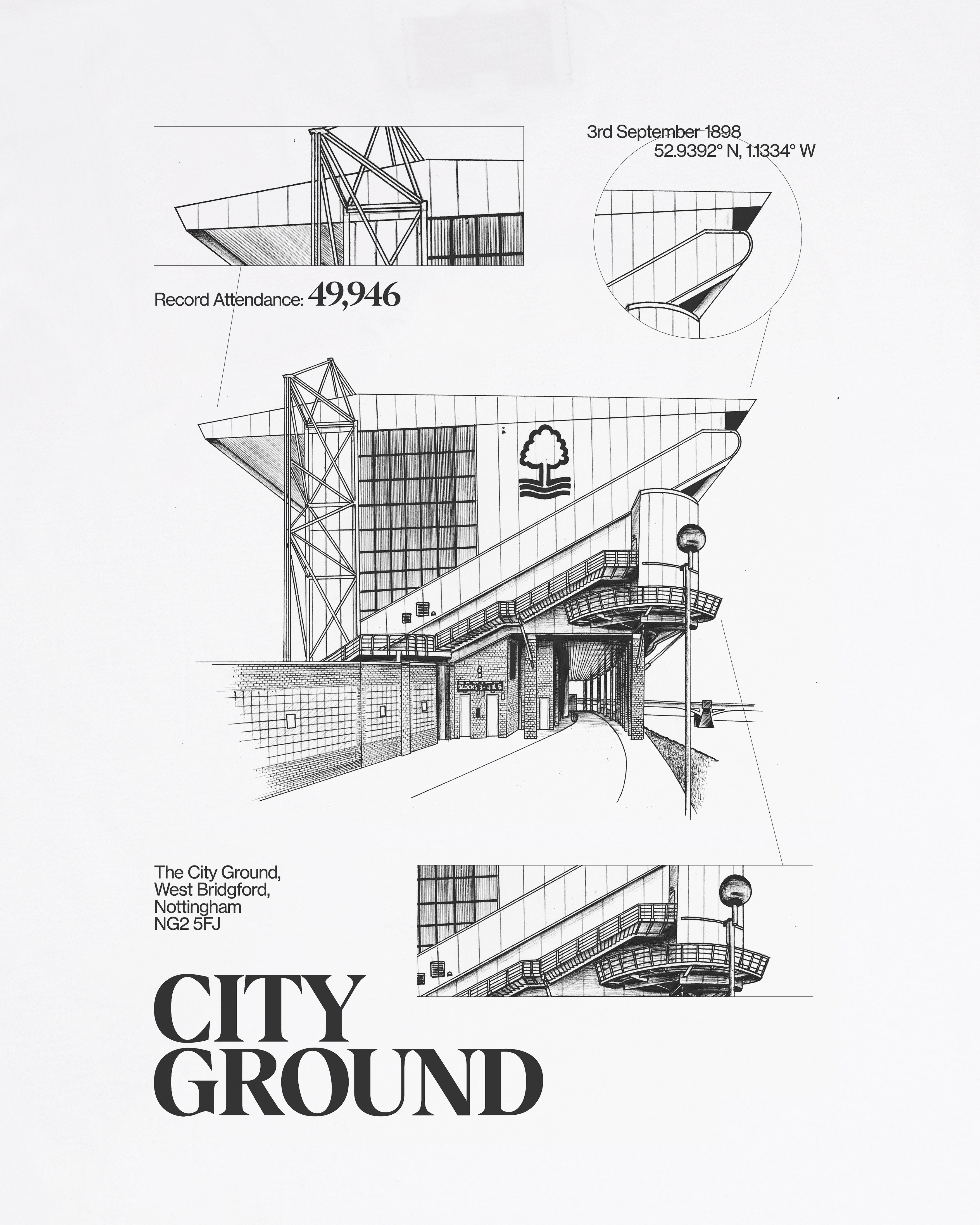 City Ground Blueprint - Tee or Sweat